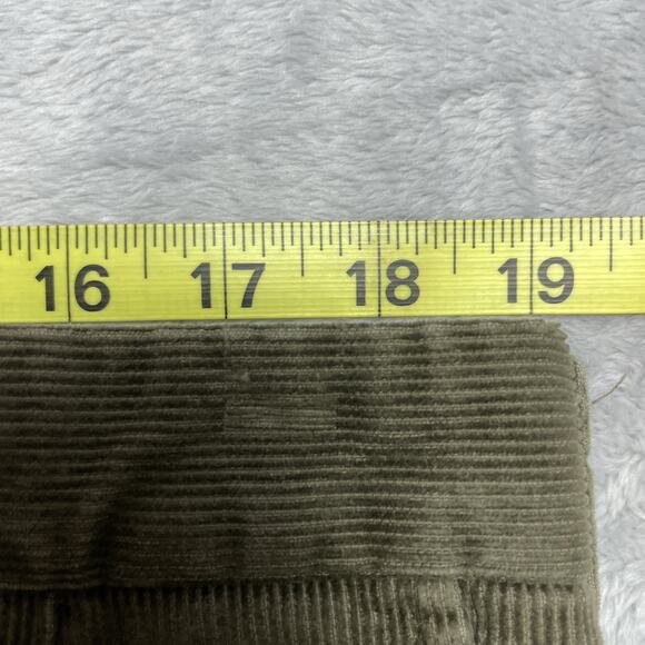 Vtg Lands End Corduroy Pants Mens 38R Olive Green 100% Cotton Pleated Cuffed - Picture 6 of 11